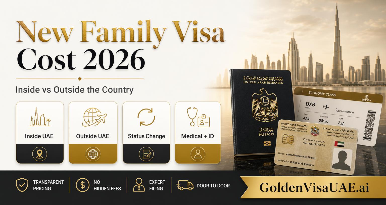 New family visa cost in the UAE: inside vs outside the country (2026)
